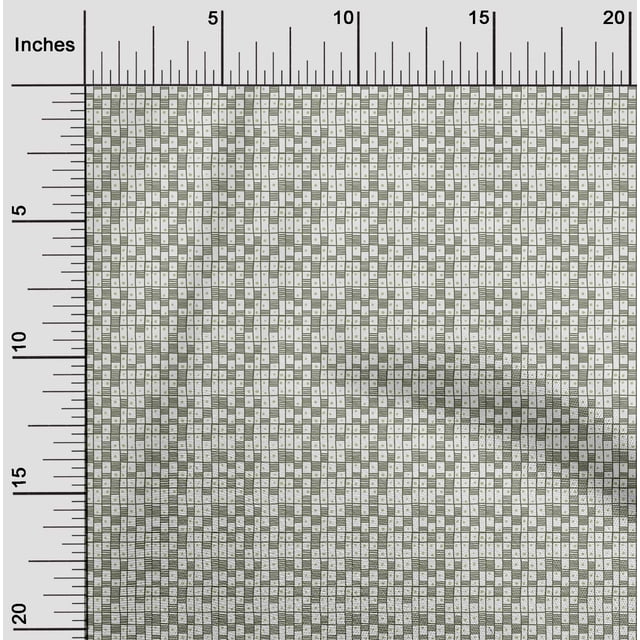 oneOone Polyester Lycra Fabric Dot & Check Geometric Print Fabric BTY 56 Inch Wide