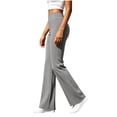 thumbnail image 5 of UKHCCC Women's Yoga Pants Flared with Pockets High Waisted Solid Trousers Casual Workout Lounge Bootcut Stretchy Cotton Soft Comfortable Daily Activewear S-2XL, 5 of 9