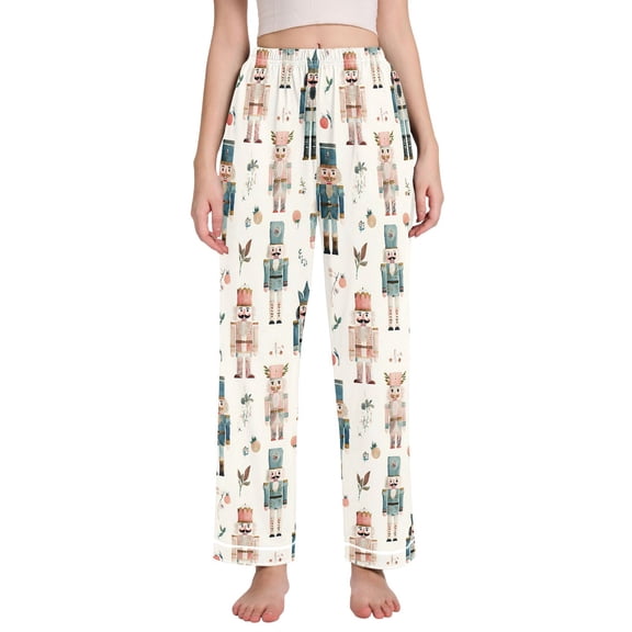 joogoo Women Nutcracker Soldiers Christmas Pajamas Pants Lounge Bottoms Pjs with Pockets M