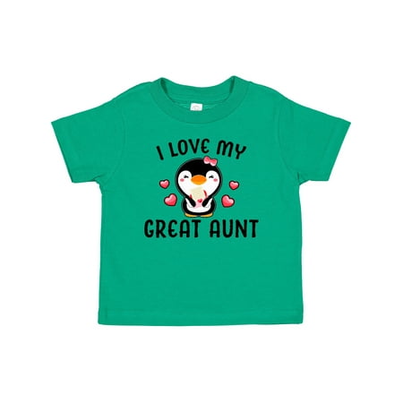 

Inktastic I Love My Great Aunt with Cute Penguin and Hearts Gift Baby Girl T-Shirt
