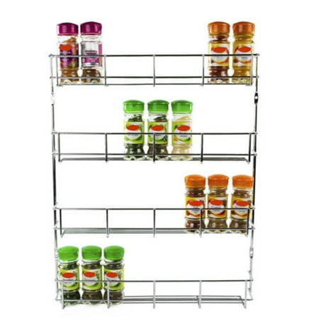 4 Tier Spice Rack Closet Organizer Over The Door Pantry Bottle Jar