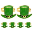 thumbnail image 1 of 6 servilleteros irlandeses verdes con diseño de sombrero de San Patricio, con hebillas de metal para decoración de mesas, fiestas y restaurantes, 1 of 8