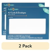 (2 pack) Hello Hobby A2 Blank All Occasion White Greeting Cards, with Envelopes 4.25" x 5.5" (50 Count)