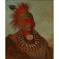 thumbnail image 2 of George Catlin 15x18 Black Ornate Wood Framed Double Matted Museum Art Print Titled - No-Ho-Mun-Ya, One Who Gives No Attention (1844), 2 of 5