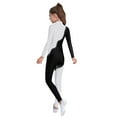 thumbnail image 5 of iixpin Girls' Gymnastics Leotards Sports Activewear Full Body Long Sleeve Unitard Catsuit Athletic Dance Bodysuit White 16, 5 of 6
