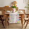 thumbnail image 3 of Spring Floral Easter Table Runner 72 Inches Long for Kitchen Dining, Pastoral Tulip Flowers Rustic Dresser Scarf Farmhouse, Dining Table Decorations for Wedding/Parties, 18 x 72 In, 3 of 8