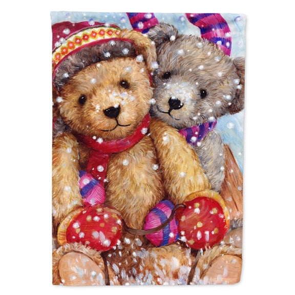 Carolines Treasures CDCO0461GF Winter Snow Teddy Bears Flag Garden Size  Small multicolor
