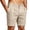 Beige_003, variant on Domuza Mens Linen Shorts Casual Pleated Front Summer Lightweight Breathable Vacation Beach Shorts with Pockets White L