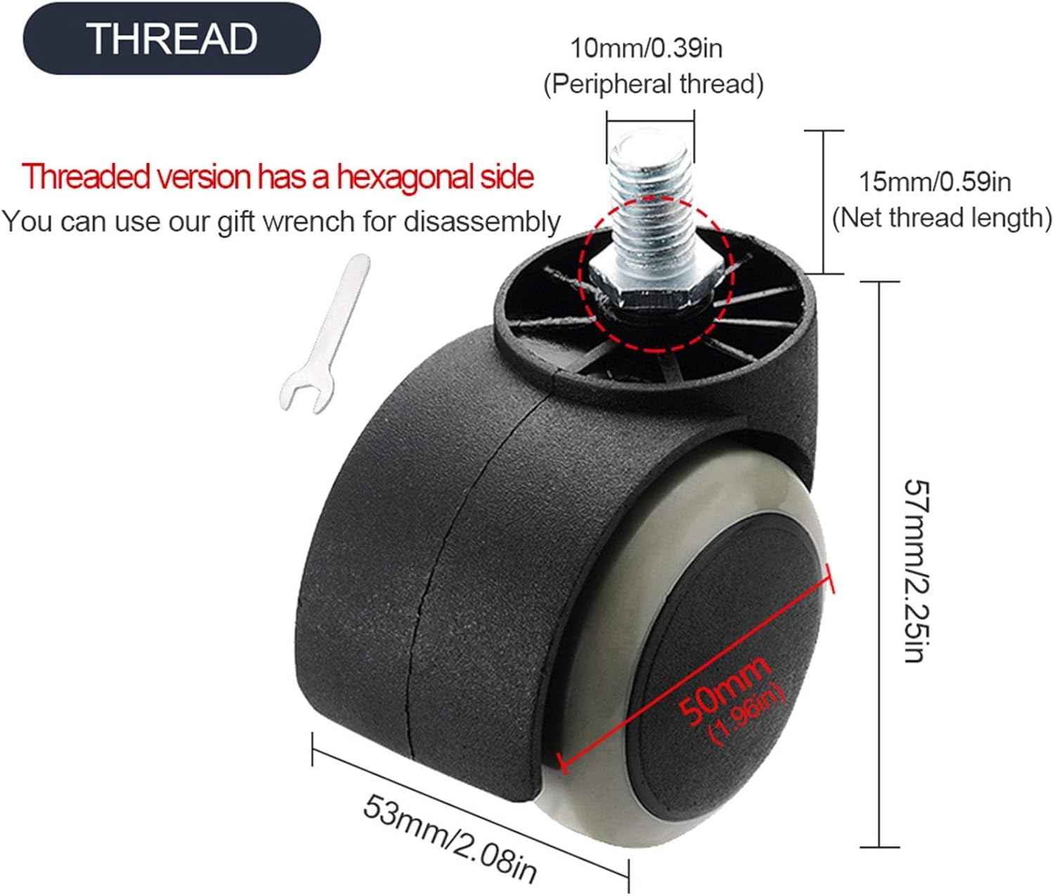 Gamvdout Plate Casters Office Chair Casters Universal Swivel Furniture Casters Crib Casters Silent Replacement Wheels 5 Pcs
