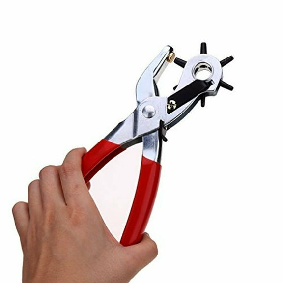 Heavy Duty Leather Puncher Hand Pliers Belt Hole 6 Size Punch Tool