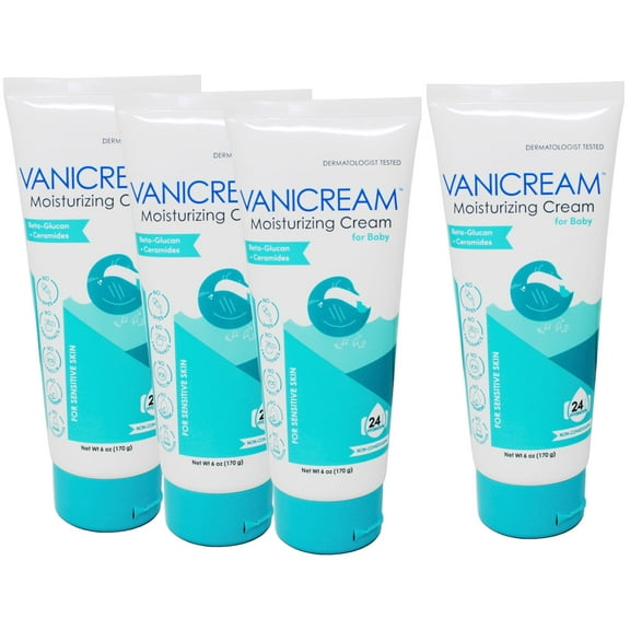4 Pack - Vanicream Moisturizing Cream for Baby - 6oz - Moisturizer Formulated Without Common Irritants for Those with Sensitive Skin