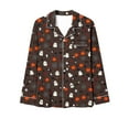 thumbnail image 5 of Tnhcen Women's Halloween Print Pajama Set Long Sleeve Button Up Collared Top with Pants Pocket Comfortable Sleepwear Loungewear S-2XL Multicolor, 5 of 6