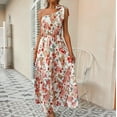 thumbnail image 2 of IROINNID Women's Sleeveless A-Line Dress Fashion Bohemian Loose Backless Ankle-length Dress One-Shoulder Ankle-Length Women Dress, 2 of 8