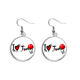 thumbnail image 1 of Me encanta la palabra amor corazón ilustración la bandera de Turquía Pendientes pendientes de plata colgantes joyas señora Unbranded M, 1 of 3