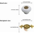 thumbnail image 3 of Retro Ceramic Cabinet Knobs, [4 Pack] Vintage Antique Drawer Knobs with Backplate, Cabinet Pull Handles for Kitchen/Dresser/Cupboard/Wardrobe, White, 3 of 7