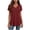 Wine, variant on hoksml Women's V-Neck Short Sleeve T-Shirt Casual Flowy Curved Hem Tops for Everyday Wear