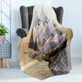 thumbnail image 4 of Maritime Soft Flannel Fleece Throw Blanket, Ship Sailing on the Ocean with Full Sail Digital Computer Graphic Composition, Cozy Plush for Indoor and Outdoor Use, 70" x 90", Multicolor, by Ambesonne, 4 of 5