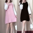thumbnail image 6 of Fashion Women Casual O-Neck Dresses Casual Long Sleeve Loose Fit Solid Color Pullove Dress, 6 of 6