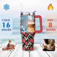 thumbnail image 4 of 40oz Cute Red Strawberry Stainless Steel Flip Straw Tumbler Spill Proof Travel Cup Double Wall Vacuum Insulated Coffee Mug with Top Handle, 4 of 6