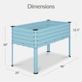 thumbnail image 3 of Best Choice Products 48x24x30in Elevated Galvanized Metal Garden Bed w/ Corner Protectors - Mist Blue, 3 of 10