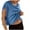 Blue, variant on Women Short Sleeve Workout Shirts Open Back Tops Casual Yoga Y2k Athletic Gym Slouchy Crop Running Tees