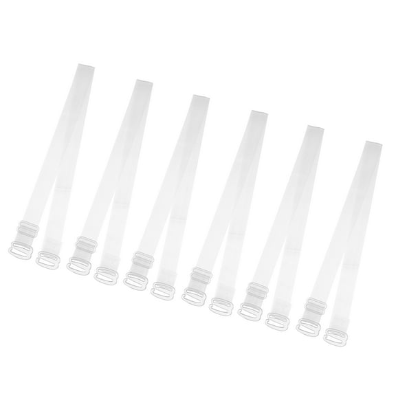 3 Pair Invisible Clear Bra Strap, Non-Slip Plastic Hook Adjustable Shoulder Strap ABS, Transparent, 10mm