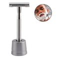 thumbnail image 2 of Old-Fashioned Manual Razor Metal Safety Razor with Razor Stand Eco Friendly and Reusable Razor Fits Most Double Edged Razor Blades, 2 of 8
