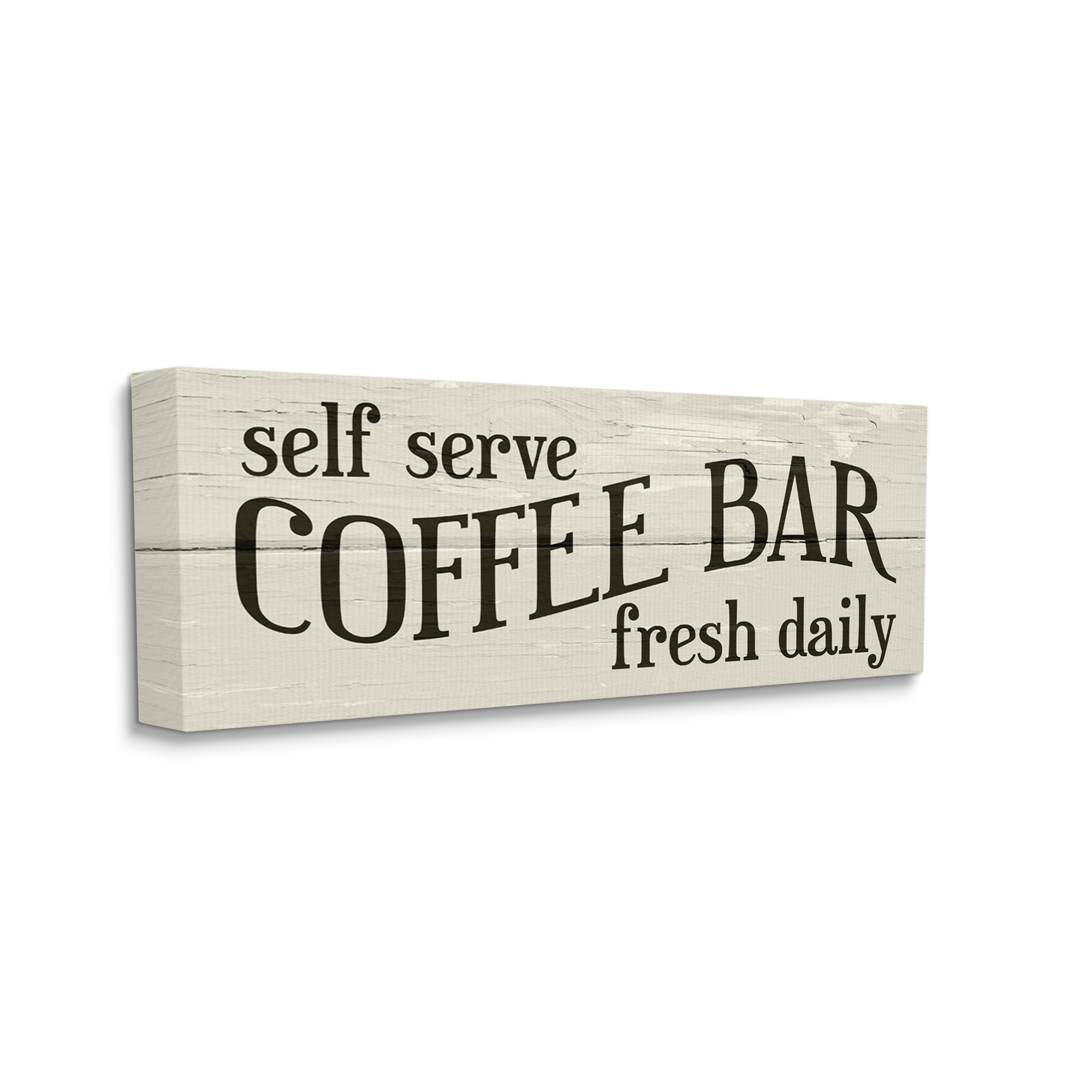 Stupell Industries Self Serve Coffee Bar Sign Rustic Plank Pattern, 40 x 17, Design by Daphne Polselli