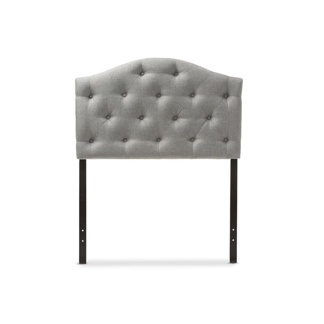 Bowery Hill Tête de Lit Simple Moderne Rembourrée en Tissu, Gris