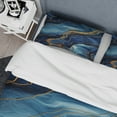 thumbnail image 4 of Designart "Abstract Illusion Blue and Gold Marble V" Abstract Marble Bedding Covert Set - Abstract Blue Modern Bed Set With 2 Shams, 4 of 6
