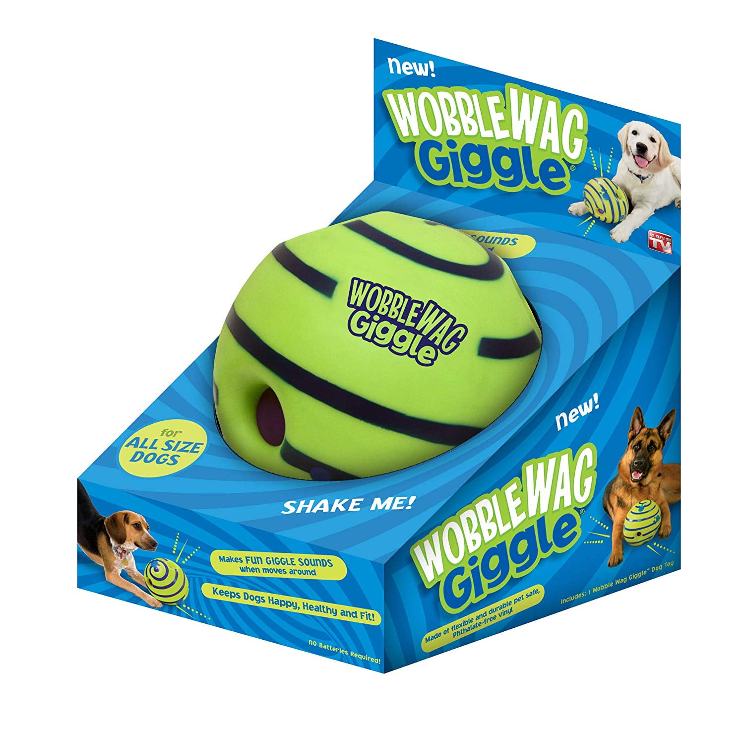 Dog Toy Giggle Ball Pet Training Toy Chew Dispenser Wobble Wag Fun Play Large 