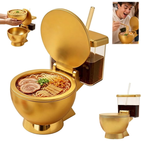Toilet Ramen Bowl and Drink Set – Reusable Novelty Bowl with Detachable Base, Perfect for Instant Noodles & Themed Parties