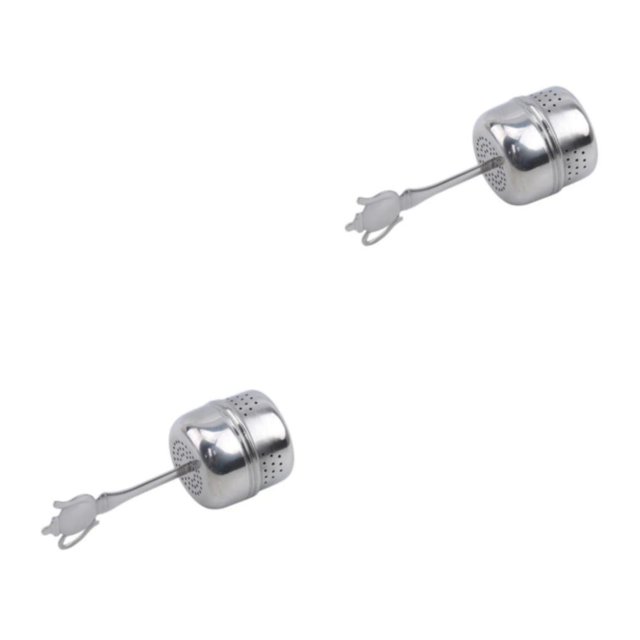 Inteprter Infusor de té de cocina plateado fácil de manejar colador de Infusor de té de acero inoxidable de grado alimenticio de mejor Plata 2Conjunto