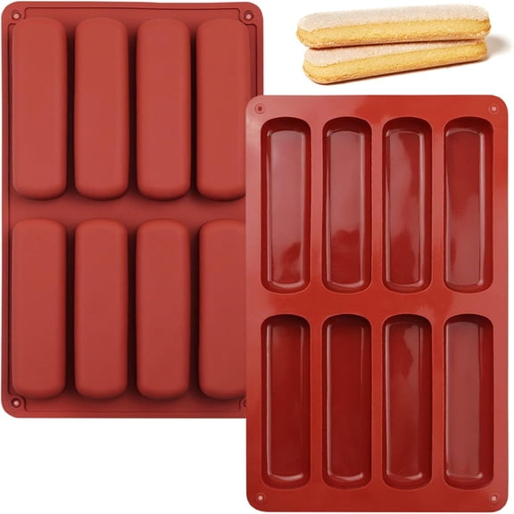 LQQBOX Silicone Ice Cube Trays, Butter Mold, Long Ice Cube Sticks For Cocktail and Cold Drink, Pack of 2