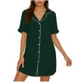 thumbnail image 3 of Horkkom Nightgowns for Women Short Sleeve Button Down Mini Night Dress Summer Casual Soft Comfy Sleep Shirts XXL, 3 of 7