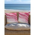 thumbnail image 5 of Outdoor Pillows Waterproof, Pink Beach Coastal Throw Pillows with Inserts Included, Summer Nautical Seaside Ocean Ombre Indoor Outdoor Decorative Lumbar Pillow for Bed/Couch/Patio 16"x16", 2Pcs, 5 of 8