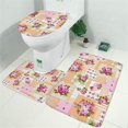 thumbnail image 2 of Pioneer Flower Floral Print Pattern Bathroom Rugs Sets 3 Piece,Toilet Cover Set,Absorbent Non Slip Bathroom Mats Sets with U-Shaped Contour Rug Toilet Rug Set, 2 of 5
