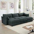 thumbnail image 3 of Newest 3 Seater Sofa,3 Ottomans, Wide,Deep Seat 3-Seat Home Theater Sleeper Sofa for Living Room, Modular Sectional Sofa,Storage Pull out Drawer Under Each Seat, Chenille Gary, 3 of 20