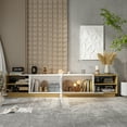 thumbnail image 2 of KULAGAGA Media Console TV Stand with Storage for up to 100'' TV, White & Oak, 2 of 7