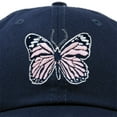 thumbnail image 2 of DALIX Pink Butterfly Hat Cute Womens Gift Embroidered Girls Cap in Navy Blue, 2 of 6