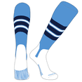 thumbnail image 1 of PEAR SOX OTC Baseball Softball Stirrup Socks (E, 5in) Sky Blue, Navy, White (XL), 1 of 3