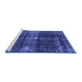 thumbnail image 2 of Ahgly Company Machine Washable Indoor Round Oriental Blue Industrial Area Rugs, 3' Round, 2 of 4