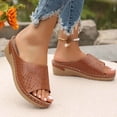 thumbnail image 5 of Bkhluea Women Perforated Wedge Slide Sandals Slip On Comfortable Footwear For Beach Travel Daily Casual Outdoor Activities, 5 of 7