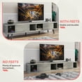 thumbnail image 3 of Bestier 70" Mid Century Modern Entertainment Center for 75 inch Display,  Low Profile with Storage, for Living Room, Cord Management,Grey, 3 of 7