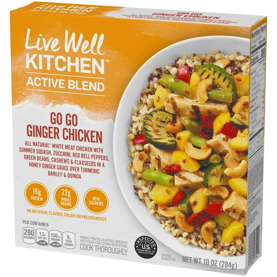 Live Well Kitchen Go Ginger En Frozen Meal 10 Oz