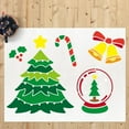 thumbnail image 5 of 3pcs Christmas Theme Stencils Christmas Tree Snowflakes Ball Moose Bell Socks Stencil 11.8×11.8inch with Paint Brush PET Christmas Template for Gifts Art DIY Crafts diy, 5 of 7
