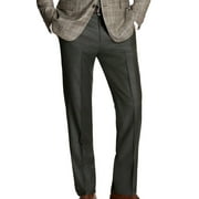 New Brooks Brothers Mens Regent Fit Flat Front Wool Trouser, Dark Green, W33, 5745-6