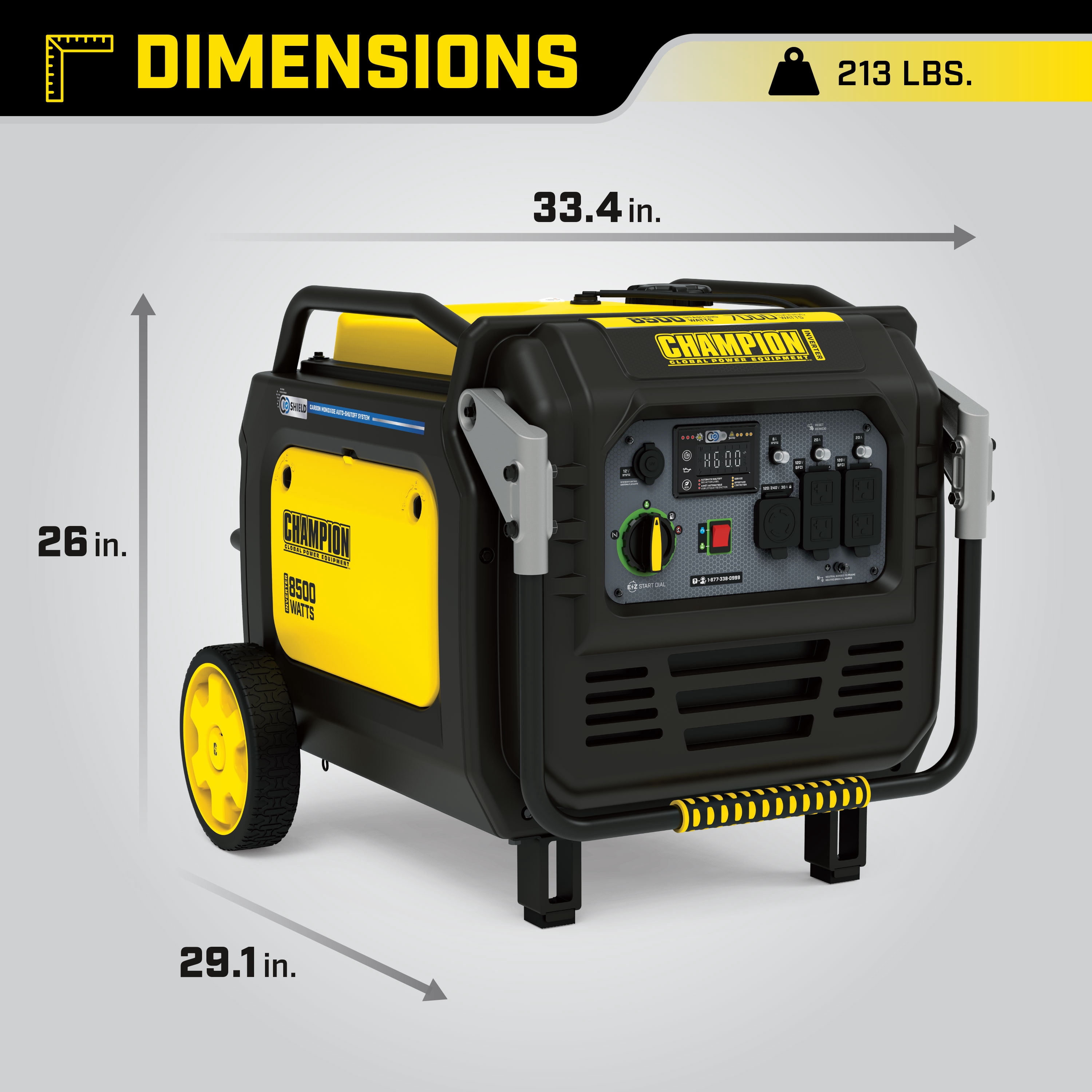 Champion Power Equipment 8500-Watt Inverter Generator with Quiet Technology and CO Shield®