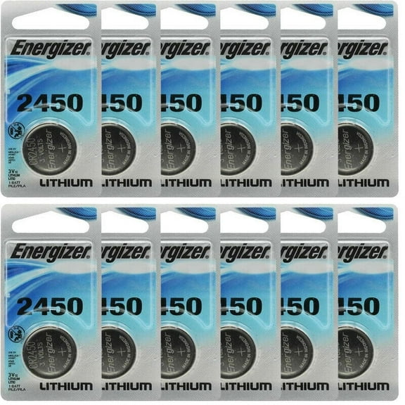 12 Pcs Energizer CR2450 ECR2450 CR 2450 3V Lithium Watch/Electronics Battery