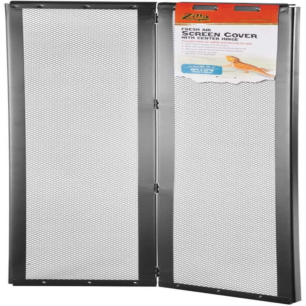 Zilla Reptile Fresh Air Screen Cover with Hinged Door 30-1/4 by 12-7/8-Inch, 
